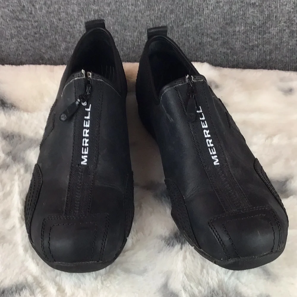 Merrell Black Zip Top Athletic Shoes Slip-On Sneakers Walking Shoes Size 9 - Picture 3 of 11